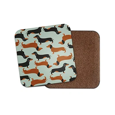 Image of 1 x Cute Dachshund Coaster Sausage Dog Puppy Hound Pet Kids Fun #14369