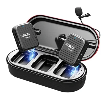 Image of SYNCO G1(A1) Pro Wireless Lavalier Microphone, 2.4GHz Frequency Digital Auto Pairing 150m Range 3.5mm TRS Earphone Jack USB Type C Charging 24Hrs Continuous Working Time