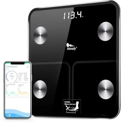 Image of Weighing Scales for Body Weight and Fat,Himaly Digital Bathroom Scale Smart Bluetooth with ITO Coating Technology,Body Composition Analyzer BMI,Weight Loss,180kg /400LBS