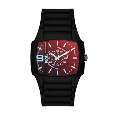 Image of Diesel Watch for Men Cliffhanger 2.0, Quartz Three Hand Movement, 45 mm Black Mixed Case with a Silicone Strap, DZ2166