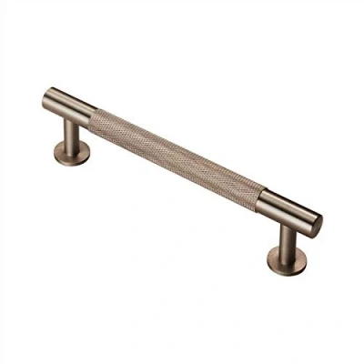 Image of Carlisle Brass FTD700 Knurled Cupboard Pull Handle, Satin Nickel, 128mm