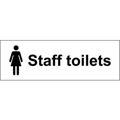 Image of Female Staff Toilets Sign Self Adhesive Sticker 300mm x 100mm