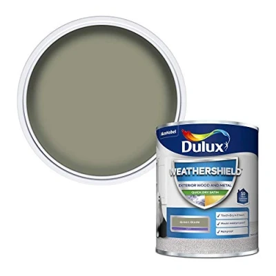 Image of Dulux Weather Shield Quick Dry Satin Paint, 750 ml Green Glade