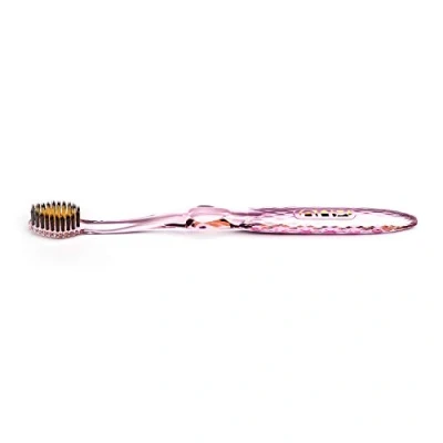 Image of Antibacterial Gold &amp; Charcoal Bristles Toothbrush, Pink