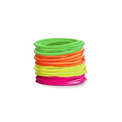 Image of 12 x Elastic Hair Bands/Bobbles by Lizzy® (Mixed Neon (Thick))