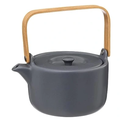 Image of Blue Grey and Bamboo Ceramic Teapot 80 cl Secret de Gourmet