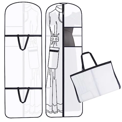 Image of AiQInu Long Garment Bag, 180 x 60 cm, Foldable Bags, Suit, Anti Dust Wedding Dress, Cover with Zip for Dresses, Evening Coats