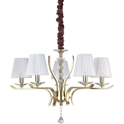 Image of Pegaso 5 Light Multi Arm Pendant Satin Brass