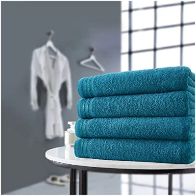 Image of GC GAVENO CAVAILIA Super Soft 4 Pack Bath Sheets, Highly Absorbent Extra Large Towel Set, 500 GSM Egyptian Cotton Bathroom Towels, Teal, 75x135