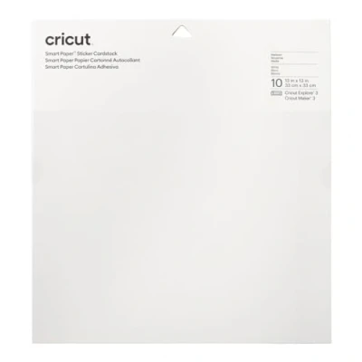 Image of Cricut Smart Paper Sticker Cardstock 10 Sheets 33cm x White