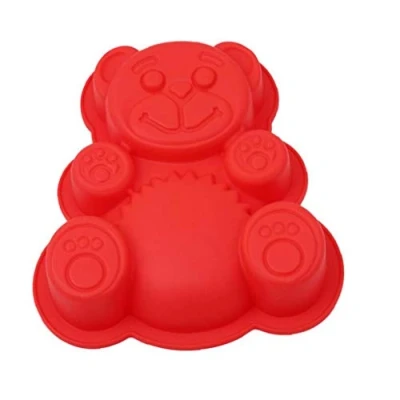 Image of 3d Bear Shaped Baking Tray Set Novelty Silicone Cake Pan for Kids Nonstick Fondant Chocolate Sugarcraft Mould Tin Random Color 1pc