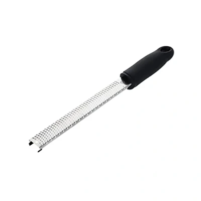 Image of MasterChef Lemon Zester Grater Micro Planing Tool for Zesting Citrus Fruits, Kitchen Gadget Finely Grating Garlic, Ginger, Nutmeg, Parmesan Cheese, Chocolate and More, Stainless Steel, Black