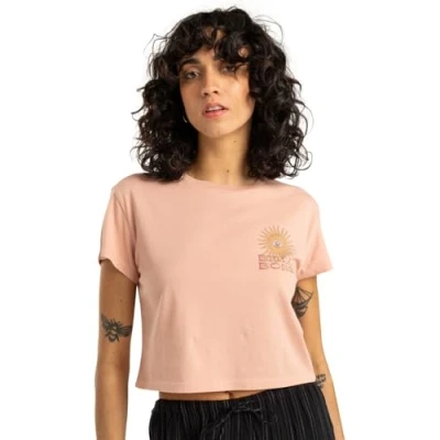 Image of Billabong Short Sleeved T Shirt Vibes Around Young Womens Pink L