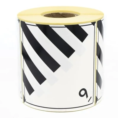 Image of MD Labels 500 Hazardous Goods Class 9 Miscellaneous Various Dangerous Substances and Objects 100 x mm Paper White/Black Self Adhesive