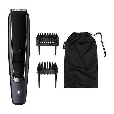 Image of Philips Beard &amp; Stubble Trimmer/Hair Clipper for Men, Series 5000, 40 Length Settings, Self Sharpening Metal Blades, UK 3 Pin Plug BT5502/13