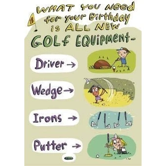 Image of Humorous Birthday Card Male/Female Golf Equipment from The Mooning Duck Range (Ukg 616394)