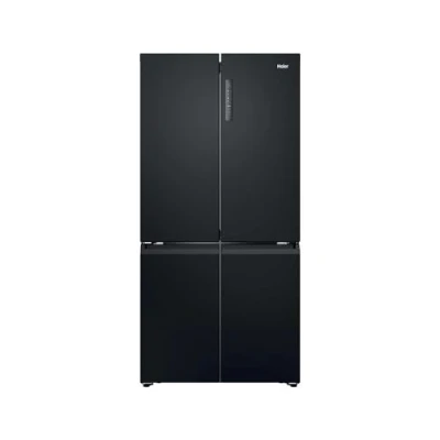 Image of Haier HCR39F19ENPT Freestanding French Style 90cm Wide 646 Litre Capacity Frost Free Four Multi Door Fridge Freezer Slate Black Width 908 x Depth 748 Height 1905 (mm)