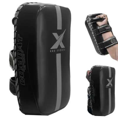 Image of Xn8 Sports Muay Thai Pads Strike Shield Kickboxing Curved For MMA Boxing Martial Arts Taekwondo Karate Target Punching (Sold as a single) (Grey)