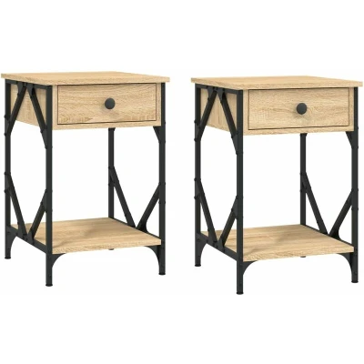 Image of vidaXL Bedside Cabinets 2 pcs Sonoma Oak 40x42x60 cm Engineered Wood