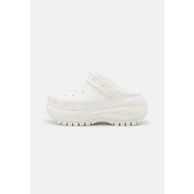 Image of Crocs Classic MEGA Crush Unisex Mules, Size: M7/W8, White Synthetics