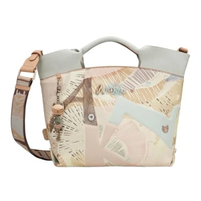 Image of Anekke Medium Women&#039;s Shoulder Bag Leatherette Crossbody for Women with Adjustable Strap and Zip Closures 3 Compartments Accessories Measures 26 x 19 12 cm,