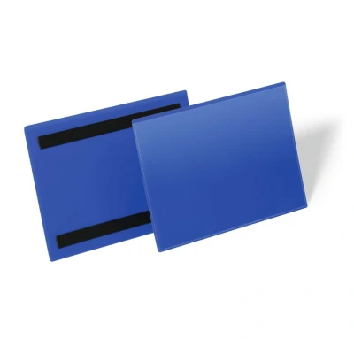Image of Durable Magnetic Document Sleeve A5 Landscape, Pack of 50 Pieces, Dark Blue