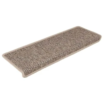 Image of vidaXL Stair Mats Protector Self adhesive Sisal Look 15 pcs Dark Beige
