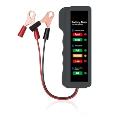 Image of Car Battery Tester, Akozon 12V Automotive Load Tester 6LED Lights Display Alternator State Check Diagnostic Tool Test Scan Digital Analyzer