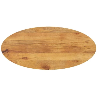 Image of vidaXL Table Top Replacement Board Mango Wood Oval Dining Tabletop, Rustic Oak Finish, Indoor/Outdoor Use, 140x50x2.5 cm
