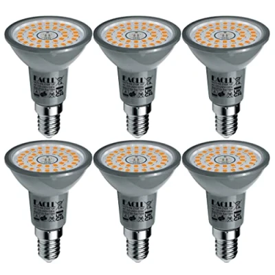 Image of EACLL E14 LED Warm White 6 W Replaces 90 R50 Halogen Light Bulb, Pack of 6, 2700 K 705 Lumen Bulbs, AC 230 V Flicker Free Energy Saving Beam Angle 120 Spotlight, Non Dimmable Reflector Bulbs