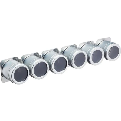 Image of MasterClass MCSRSS6PC Magnetic/Wall Mounted Spice Rack, Fittings Included, 9 x 12 16 cm, Metal, Silver