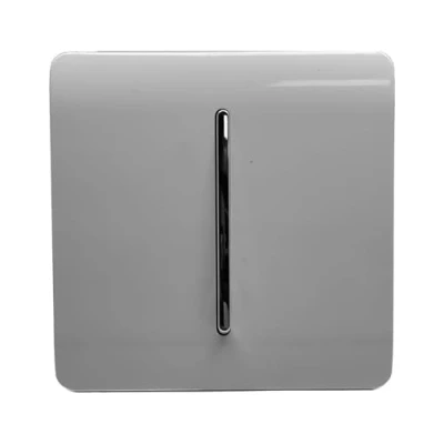 Image of Trendi Switch Fan Isolator 10A Triple Pole Chrome Rocker in Light Grey