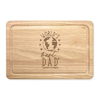 Image of World&#039;s Best Dad Rectangular Wooden Chopping Board