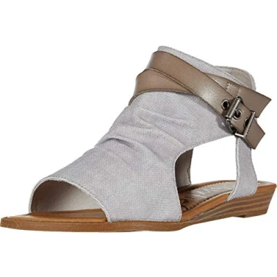 Image of Blowfish Malibu Women&#039;s Balla4Earth Sandal, Shelll Recycled Plastic/Smoke, 6.5 UK