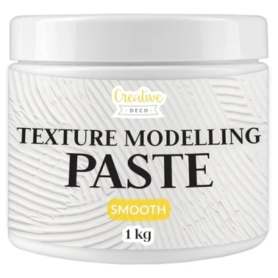 Image of Creative Deco Modelling Paste Smooth 1 kg White Fine Texture Acrylic Paint Structural Medium for Art Project, DIY, 3D Effect, Structure,