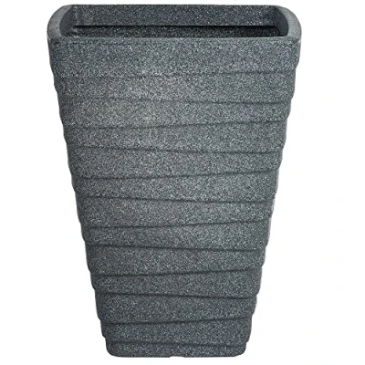 Image of Sankey Tall Square Trojan Planter, Ash, 40cm x 52cm height