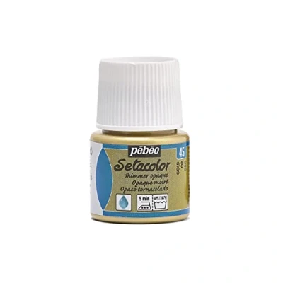 Image of PEBEO 295 045 Setacolor Opaque Fabric Paint 45 Milliliter Bottle, Shimmer Gold,Shimmer Gold
