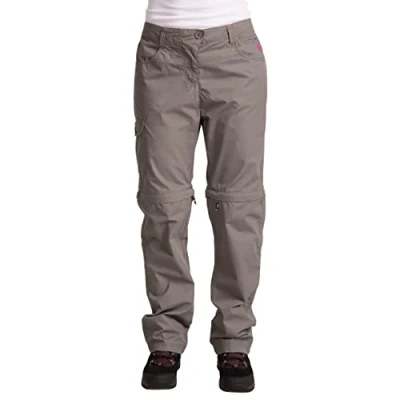 Image of Trespass Rambler Convertible, Storm Grey, M, Waterproof Trousers with UV Protection &amp; Zip Off Legs for Women, Medium, Grey