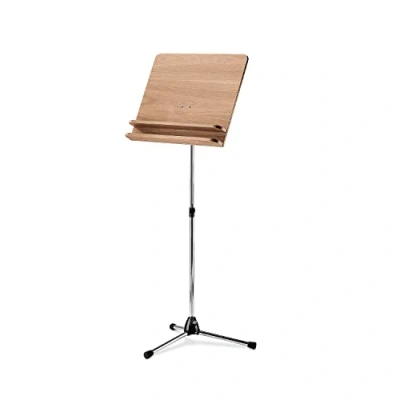 Image of Konig and Meyer 11831 000 02 Chrome Base/Double Lip Walnut Desk Orchestral Music Stand