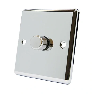 Image of AET CPC1GDIM10 Polished Chrome Classical 1000W 10 Amp Single 1 Gang 2 Way Light Dimmer Switch, 240 V