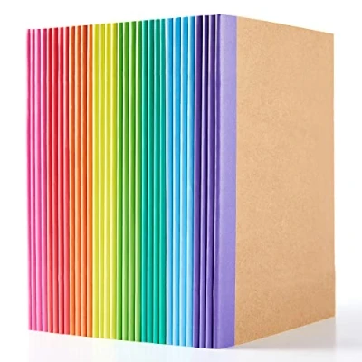 Image of Feela 32 Pack Kraft Notebooks A5, 60 Pages Lined Notepad Journal Bulk, Soft Brown Cover Multipack Notebook for Students Travelers Making Plans, Writing Memos Office School Supplies, 14X21cm
