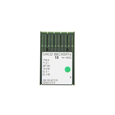 Image of GROZ BECKERT Pack of 10 Sewing Needles DBx1 with Round Piston and Bullet Tip for Industrial Machines (Nm. 140/22)