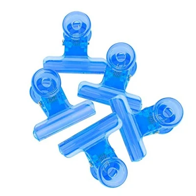 Image of 5pcs C Curve Nail Pinching Clips Plastic Bulldog Multi function DIY Manicure Art Accessories for Fiberglass Extension and Fixation(Blue)
