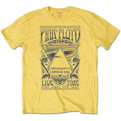 Image of PINK FLOYD T Shirt Carnegie Hall Live Poster Official Mens Denim Blue L
