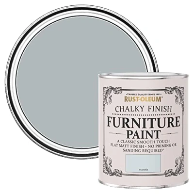 Image of Rust Oleum Light Blue Upcycled Furniture Paint in Chalky Finish Marcella 750ml