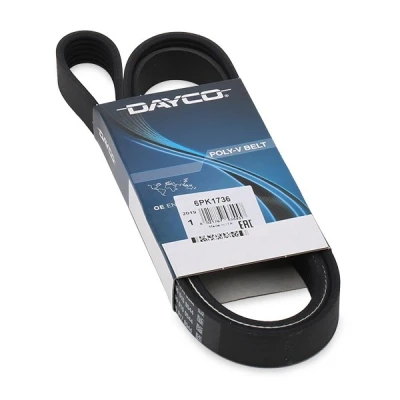 Image of 6Q0260849A, 6Q0260849C, 6Q0260849E V ribbed belt DAYCO 6PK1736 1736,0mm 6 VOLKSWAGEN: Polo Hatchback, Golf 5, IV SKODA: Fabia 2