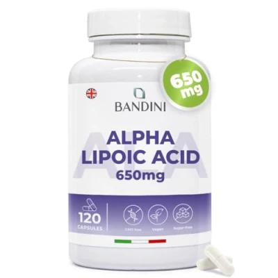 Image of Bandini® Alpha Lipoic Acid 650mg 120 High Strength ALA Vegan Capsules 4 Month Supply Powerful Antioxidant Maximum Absorption Amino Supplement No Synthetic Binders