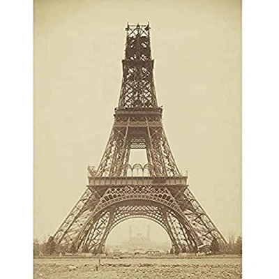 Image of Durandelle Eiffel Tower Construction 1888 Paris Photo Art Print Canvas Premium Wall Decor Poster Mural