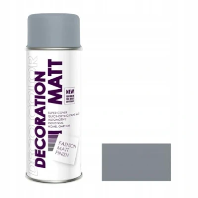 Image of DECO COLOR DECORATION_MATT UNIVERSAL SPRAY PAINT MULTI PURPOSE SATIN MATT FINISH ART CRAFT DECOR DIY (RAL 7001 Grey_matt)