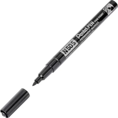 Image of Pentel N50S Permanent Marker Fine Point Black Pack of 12
